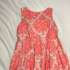 Cream and Pink Cotton Dress